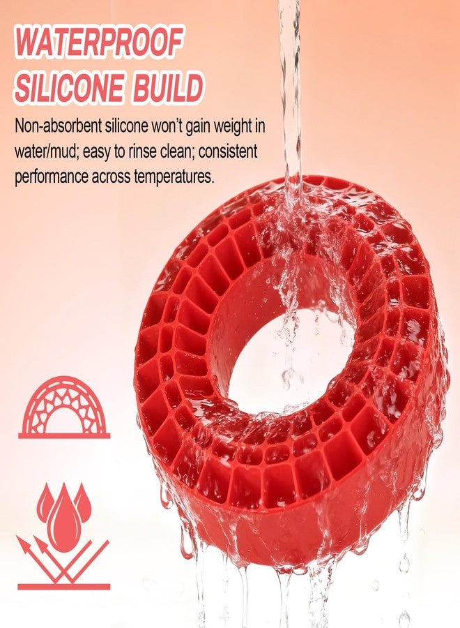 Hobbyfire Soft 2.2" Silicone Tire Inserts for RC Crawlers, 4-Pack - Fits 132-134 mm 5.25" OD, 125×45 mm - Waterproof, Sidewall Stabilization, Traction and Climbing Control (Red) - Image 4